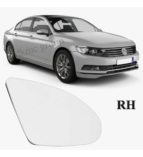 PASSAT B8 SEDAN 2015-2018 MODEL ARASI UYUMLU SAĞ YOLCU TARAFI DIŞ AYNA CAMI ELEKTRİKLİ ISITMALI