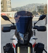 MOTOCAM Yamaha Tenere Rall 700 Ön Cam 2019-2026 Model 39cm Siyah Renkli 4mm
