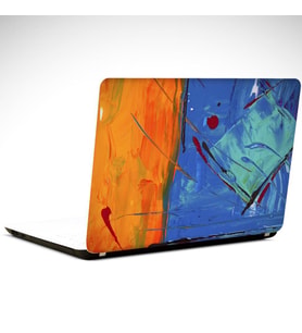 Soyu Mavi ve Turuncu Laptop Sticker 15.6 inch (38X27CM)