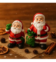 Noel Baba Biblo Seti 2’li – 9 cm & 11 cm – Premium Yılbaşı Dekor Koleksiyonluk Hediye