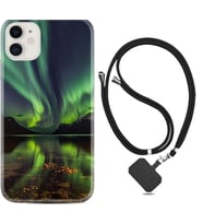 Apple iPhone 11 12 13 Mini Kılıf Boyun Askılı Silikon Kuzey Işıkları 1327