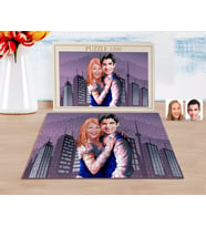 BK Gift Kişiye Özel Sevgililer Karikatürlü 1000 Parça Profesyonel Puzzle-36