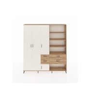 Arges Dolap 14 Raflı 4 Çekmeceli 4 Kapaklı 220x30x243 Çam-Aytaşı/Çam
