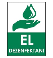 DEZENFEKSYON UYARI PANOSU PVC KAPLAMA A4 BOYUTTA (Çok Renkli)