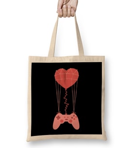 Video Gamer Heart Controller 01 Bez Çanta Uzun Saplı