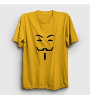 Presmono Unisex Sarı Mask Film V For Vendetta T-Shirt 255790tt (Sarı)