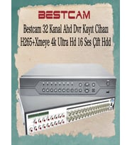 BESTCAM 32 Kanal Ahd Dvr Kayıt Cihazı H265+ Xmeye 4K Ultra HD 16 Ses Çift HDD