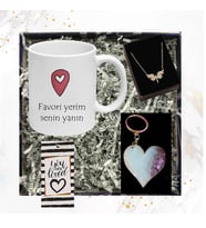 Favori Yerim Melek Kolyeli Kalp Anahtarlıklı Sevdiklerinize Hediye Seti 29