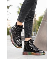 Khayt Jade Su Geçirmez Kaymaz Taban Air Color Fashion Kadın Spor Bot (Siyah)