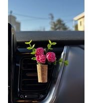 Araç İçin Mini Çiçek Tasarımı  Arabaya Özel Dekoratif Hediye (K.Pembe)