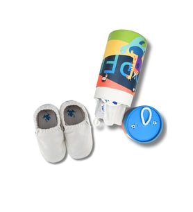 Hopfrög Recycled Canvas Hyper Eco Beyaz Barefoot Patik (Hediye Seti)