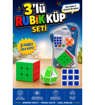 3'lü Zeka Küpü Seti Sihirli Rubik Küp Eğitici Akıl Oyunu Magic Cube