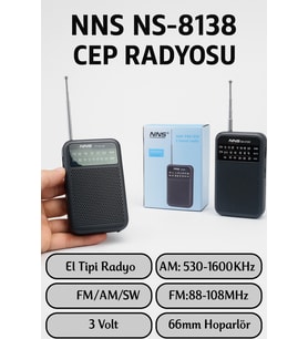 Nns Ns-8138 Fm Am Sw 3 Bandlı El Tipi Taşınabilir Cep Radyosu Deprem Çantasına Uygun