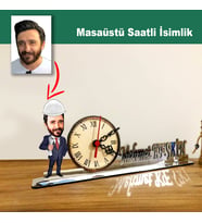 Karikatür Erkek Mühendis Model Masaüstü Saatli İsimlik MSİ66