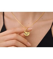 Kişiye Özel 925 Ayar Gümüş Anne Kuş Tasarım Kolye (Gold)