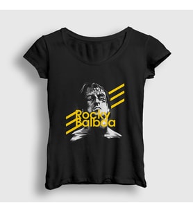 Presmono Kadın Siyah Balboa Film Rocky T-Shirt 249379tt