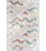 Eliana Home Baskılı, Yıkanabilir Kaymaz Taban Salon Halısı LNA0402 100x150 cm (Gri)