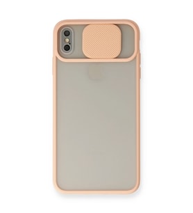 Apple İphone X Kılıf Palm Buzlu Kamera Sürgülü Silikon - Pembe