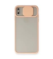 Apple İphone X Kılıf Palm Buzlu Kamera Sürgülü Silikon - Pembe