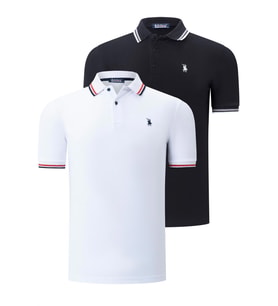 İKİLİ SET T8594 DEWBERRY ERKEK T-SHIRT-BEYAZ-SİYAH