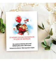 Takı Kartı - 23 Nisan Çocuk Bayramı Atatürk Tasarım - Şans Bilekliği, Anahtalık, Toka, Takı, İnci Küpe Kartı