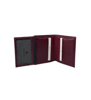 Bordo Hakiki Deri İkiye Katlamalı Dikey Model Spor Erkek Cüzdan // 3010-BORDO