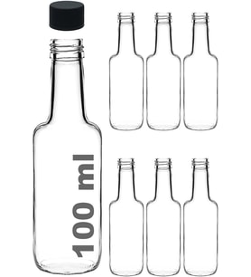 100 ml Şeffaf Standart Sosluk 100 cc Sızdırmaz Kapaklı Cam Şişe (6)