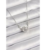 pilelistore 316L Çelik Gümüş Renk Zirkon Taşlı Hilal Kalp Model Kadın Kolye - TJ-BKO9929