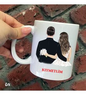Size Özel Kıymetlim Seramik Baskılı Kupa Bardaklar