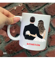 Size Özel Kıymetlim Seramik Baskılı Kupa Bardaklar