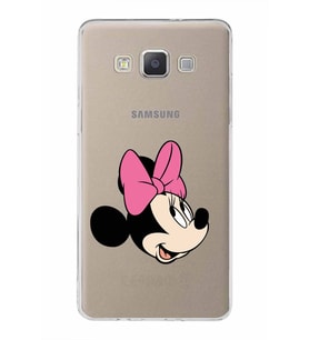 Samsung Galaxy A5 (2015)  Kapak Minnie Mouse Tasarımlı Şeffaf Silikon Kılıf