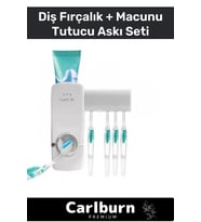 Premium Seri Her Tip Macunla Uyumlu Pratik Yapışkanlı Diş Macunu Sıkacağı 5 Adet Fırçalık Askı Seti