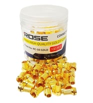 Rose Rc-50 Rg6 Gold F Konnektör 18MM - Kutulu 100ADET ROSE (Sarı)