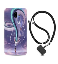 Samsung J6 Plus J7 Prime J7 Pro M20 Kılıf Boyun Askılı Silikon Kız ve Ejderha 1742