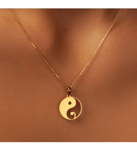 Yin Yang 14 Ayar Altın Kolye