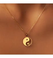 Yin Yang 14 Ayar Altın Kolye