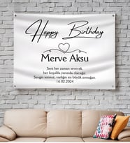 BK Gift Kişiye Özel Doğum Günü Tasarımlı Pankart Branda-1, Arkadaşa Hediye, Sevgiliye Hediye
