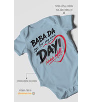 Babaya özel Kısa Kollu Bebek Body %100 Pamuk