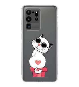 Samsung Galaxy S20 Ultra Uyumlu Kamera Korumalı Kapak Coolcat Tasarımlı  Şeffaf Kılıf
