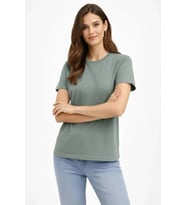 Bisiklet Yaka Tişört Regular Kalıp Basic Pamuklu Günlük Kullanım T-shirt - Mint Yeşili