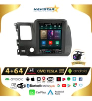 Honda Civic 2005-2012 Tesla Model 4GB + 64GB Kablosuz Carplay Navigasyon Qled Multimedya Sistemi
