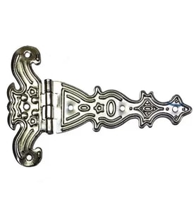 Dekoratif, Sac Tek Kuyruklu Menteşe - 69x102 Mm, Büyük, Nikel, 1 Adet
