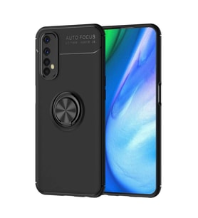 Realme 7 Kılıf Range Yüzüklü Silikon - Siyah