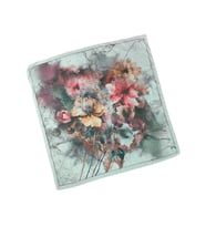 Enba Çiçek Desenli Pamuklu Eşarp 90x90 cm (Açık Gri)