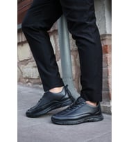 Hakiki Deri  Erkek Casual Ayakkabı 161MA222 (Siyah)
