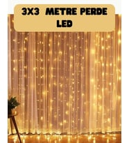 3x3 Metre Perde LED Işık Sıcak Şelale Tasarım Dekoratif Aydınlatma