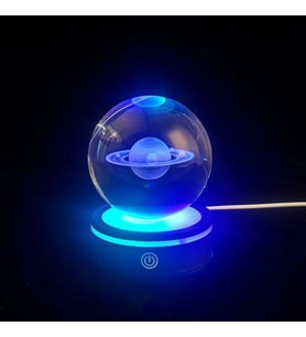USB'li Satürn Tasarımlı Dönen Cam Küre