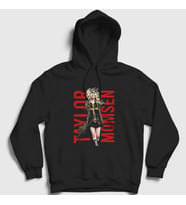 Presmono Unisex Siyah Taylor Momsen The Pretty Reckless Kapüşonlu Sweatshirt 388987tt
