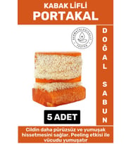 Özel Üretim Masaj Etkili Nemlendirici Kuruluk Giderici Doğal Kabak Lifli Portakal Sabunu 5 Adet