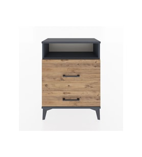 Arges Komodin Tek Raflı 2 Çekmeceli 60x30x80 Antrasit-Çam